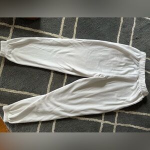 White garage joggers